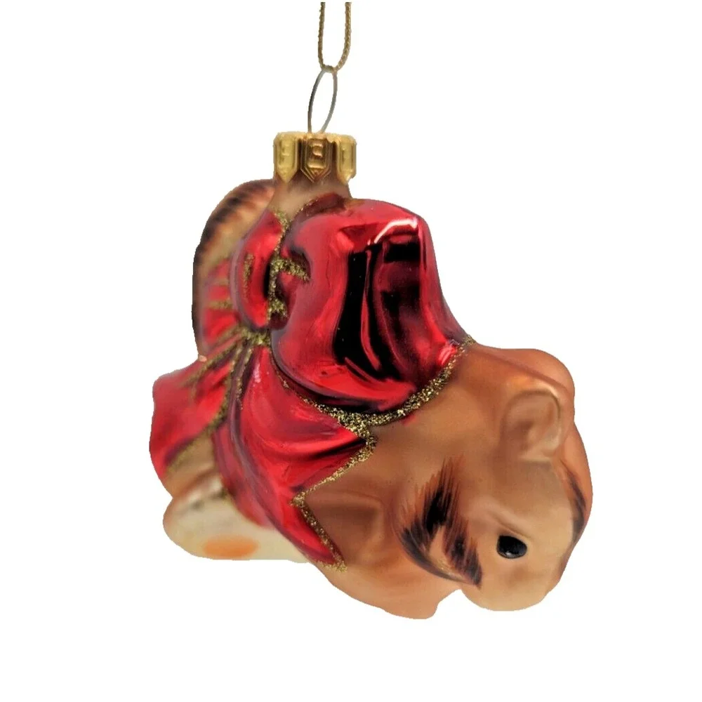 Charming‎ Tails Holiday Ribbon Fitz and Floyd Glass Ornament